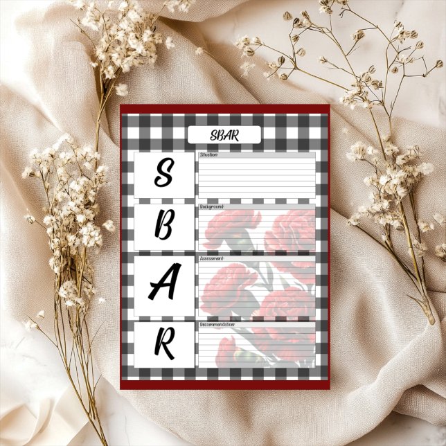 Bloco De Notas Modelo Floral Preto e Branco_ SBAR (Criador carregado)