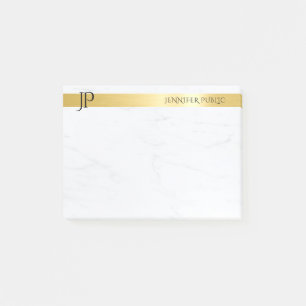 Bloco De Notas Modelo Minimalista Dourada E Marble Elegante Moder