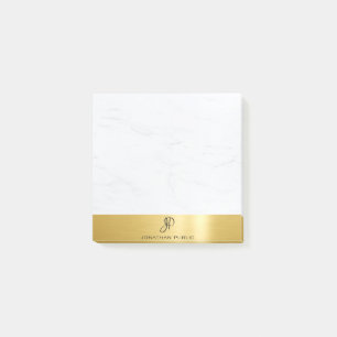 Bloco De Notas Modelo Mínimo Dourado Marble Elegante Moderno