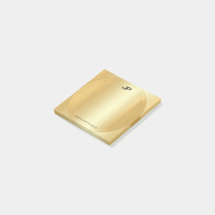 Bloco De Notas Modelo Moderno Elegante Dourado Faux Monogramed