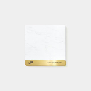 Bloco De Notas Modelo Simples Elegante Moderno Dourado E Marble