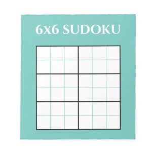 Bloco De Notas Modelo Sudoku Grid Simples Teal 6x6