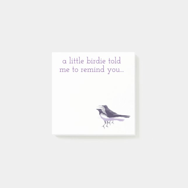 Bloco De Notas Modern Birds...A little birdie told me (Frente)
