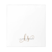 Modern Black Gold Feminine Script Monogrammed 