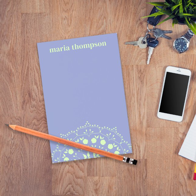 Bloco De Notas Modern Chic Professional Lavender Lime Green Cute (Criador carregado)