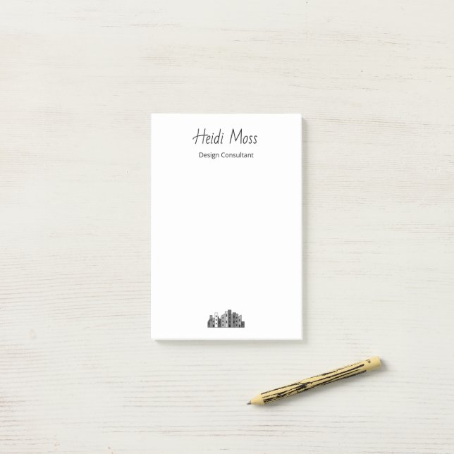 Bloco De Notas Modern City Skyline Urban Design Consultant  (Na mesa)