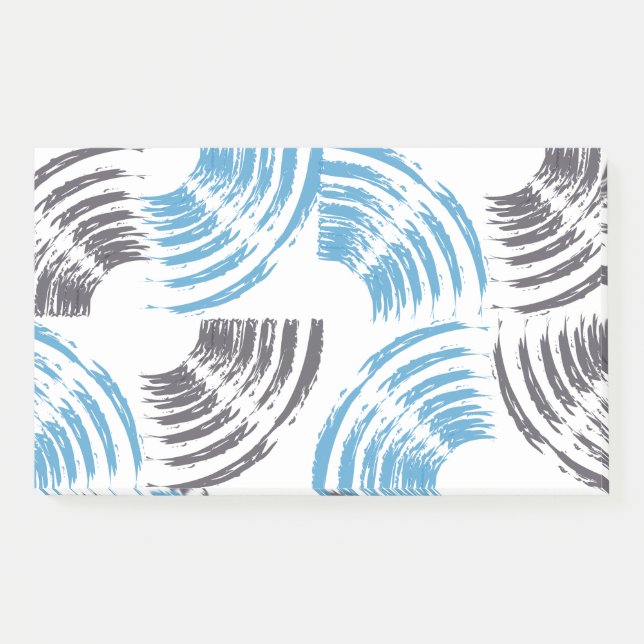 Bloco De Notas Modern, cool, trendy blue abstract brush strokes (Frente)