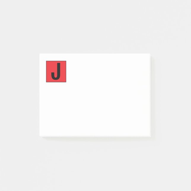 Bloco De Notas Modern Elegant Plain Professional Monogram (Frente)
