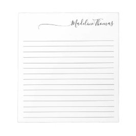 Bloco De Notas Modern Elegant Script Calligraphy Name