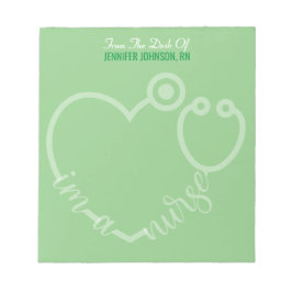 Bloco De Notas Modern From The Desk Of Nurse Stethoscope Name 