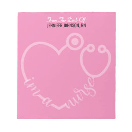 Bloco De Notas Modern From The Desk Of Nurse Stethoscope Name