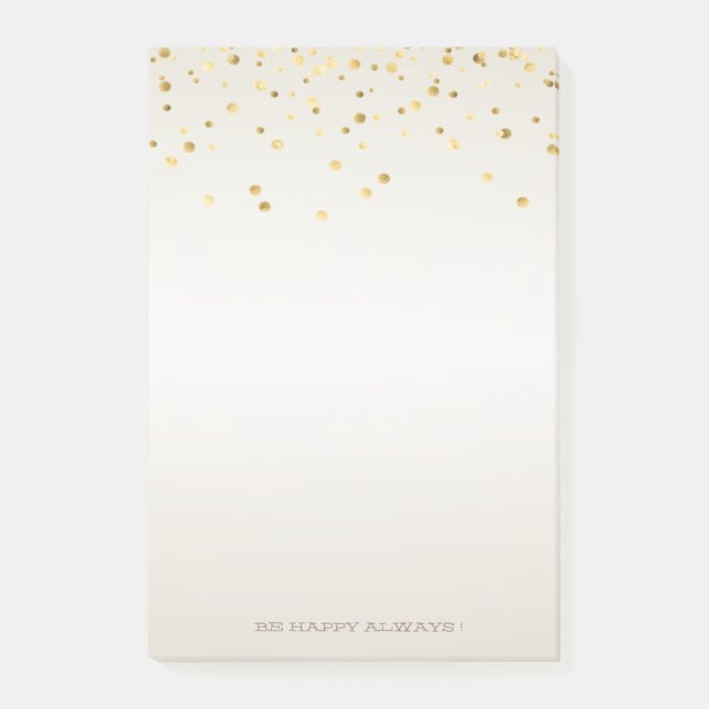 Bloco De Notas Modern Girly Faux Dourado Confetti - Personalizado (Frente)