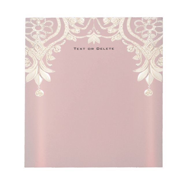 Bloco De Notas Modern Gold Red Floral Notepad (Frente)