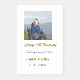 Bloco De Notas Modern happy 50th anniversary add name date photo