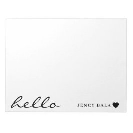 Bloco De Notas Modern Minimal Heart Clean White Design