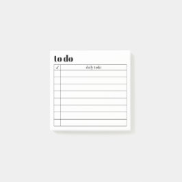 Bloco De Notas Modern Minimal To Do List Post-It® Notes, 3" x 3"