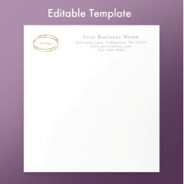 Bloco De Notas Modern Minimalist Sage Green Custom Business Logo