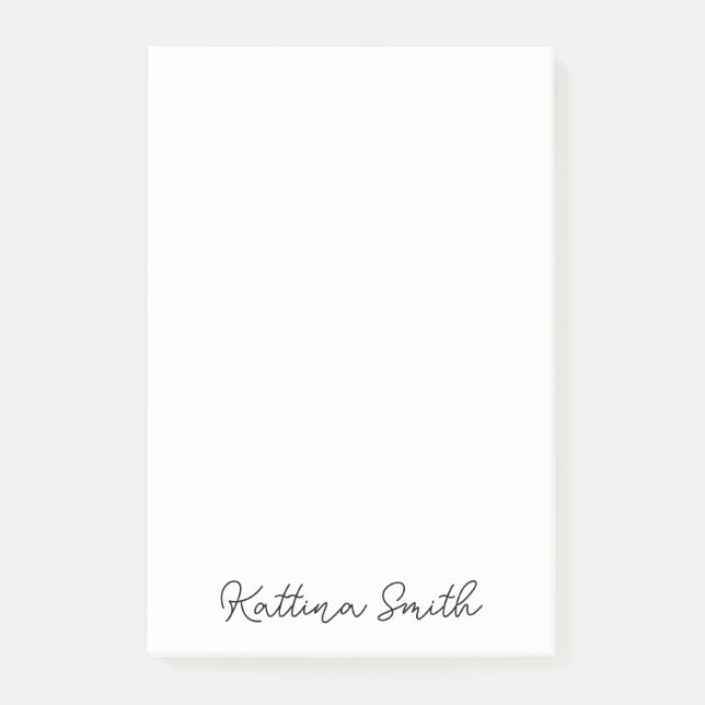 Bloco De Notas Modern Monogram Handwritten Script Design (Frente)