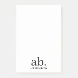 Bloco De Notas Modern Monogram Minimalist Stylish Design