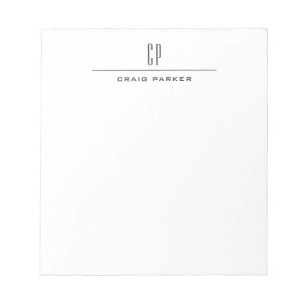 Bloco De Notas Modern Monogram Professional Plain Simple Minimal