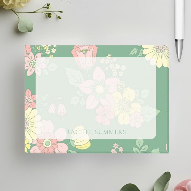 Bloco De Notas Modern Overlay Boho Floral Colorida (Criador carregado)