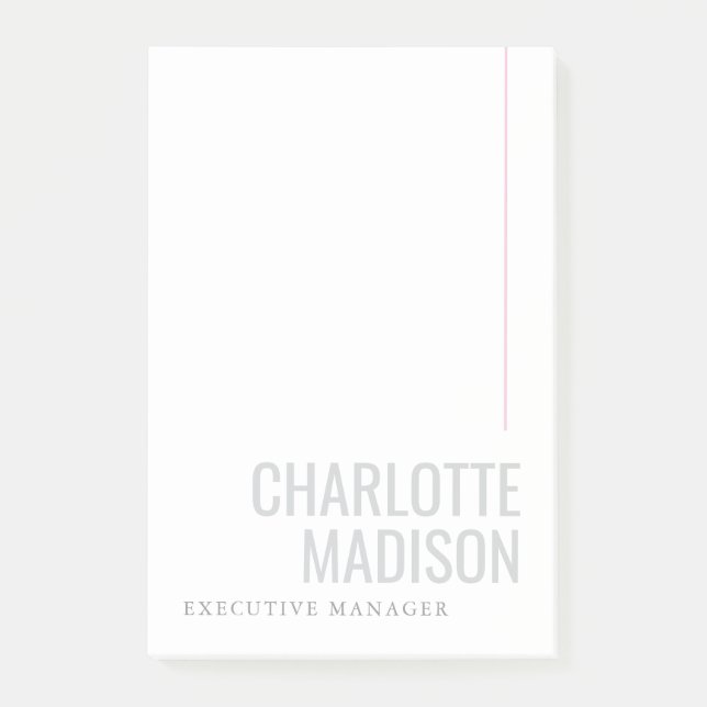 Bloco De Notas Modern Own Name Trendy Minimalist Plain  (Frente)