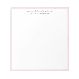 Bloco De Notas modern, pink border from the desk of notepad