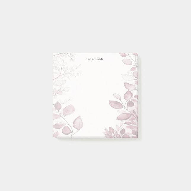 Bloco De Notas Modern Red Leaves Posta suas notas (Frente)