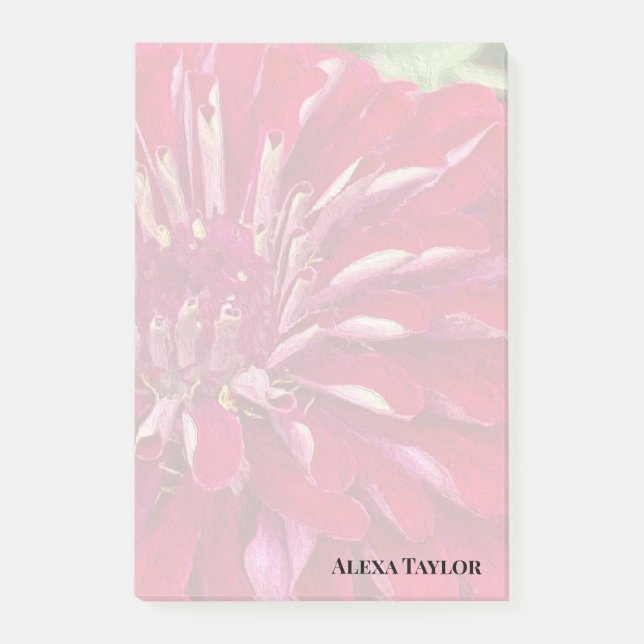 Bloco De Notas Modern Red Zinnias (Frente)