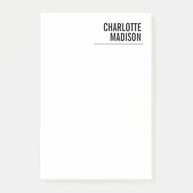 Bloco De Notas Modern Simple Trendy Minimalist Plain (Frente)