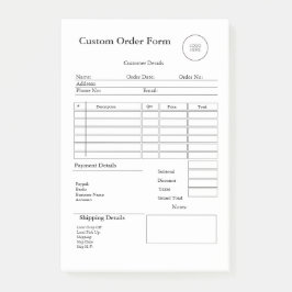 Bloco De Notas Modern Small Business custom order Sales Receipt