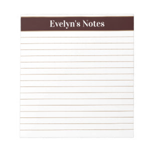 Bloco De Notas Modern Trendy Chocolate Brown Script Large Impress