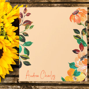 Bloco De Notas Modern Trendy Na moda Bonito Floral
