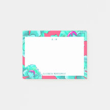 Modern Watercolor Floral Fuchsia Personalizada