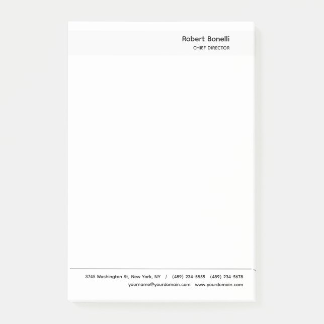 Bloco De Notas Moderno Branco Simples Minimalista (Frente)
