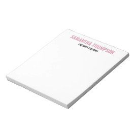 Bloco De Notas Moderno Chic Rosa, Branco & Preto