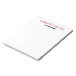 Bloco De Notas Moderno Chic Rosa, Branco & Preto 