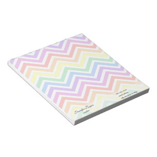 Bloco De Notas moderno, colorido arco-íris ziguezague chevron ten