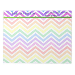 Bloco De Notas moderno, colorido arco-íris ziguezague chevron ten