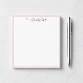 bloco de notas moderno com borda rosa