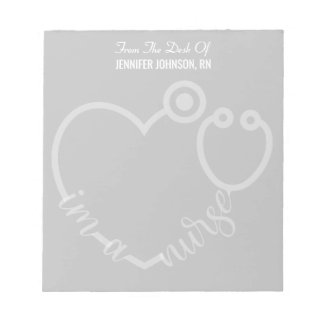 Bloco De Notas Moderno Da Mesa Do Nome Do Estetoscópio Enfermeiro