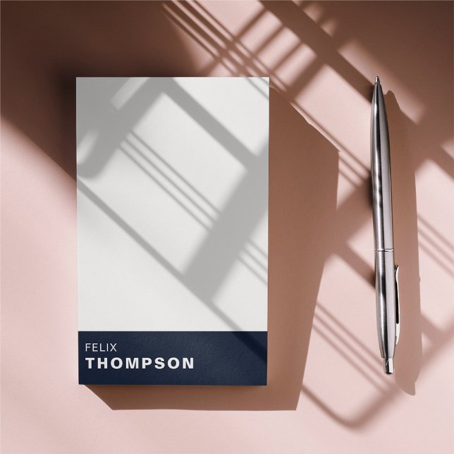 Bloco De Notas Moderno Dark Blue & White Smoking Professional (Criador carregado)