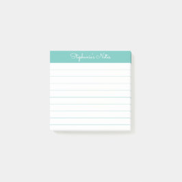 Bloco De Notas Moderno Elegante Aqua Personalizado Linhado