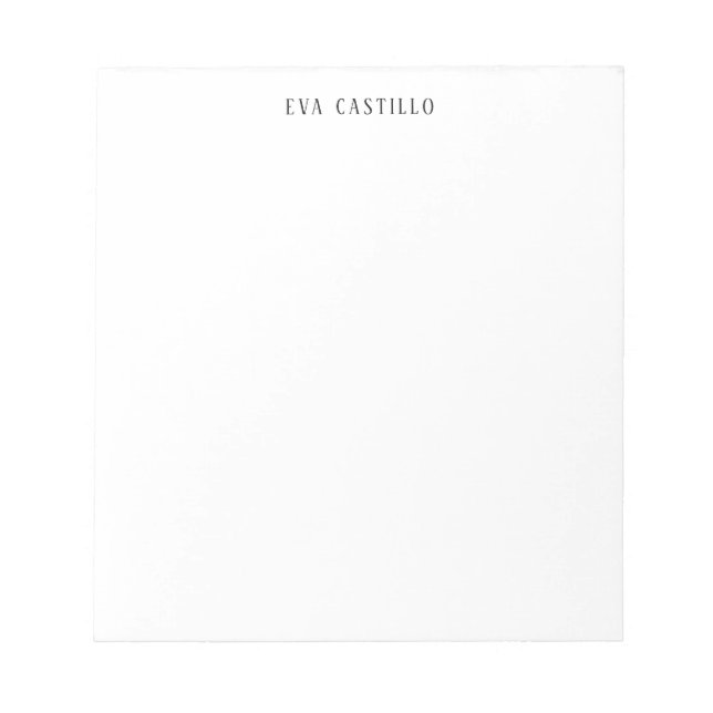 Bloco De Notas Moderno Elegante Simples Branco Profissional Nome  (Frente)