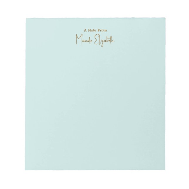 Bloco De Notas Moderno Elegante Simples Monogramado Sofisticado (Frente)