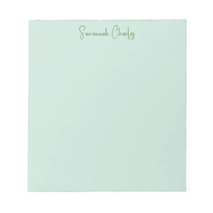 Bloco De Notas Moderno Minimalista Elegante Verde Estiloso