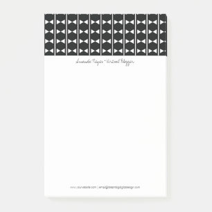 Bloco De Notas Moderno Monocromo Abstrato Diamante Preto e Branco