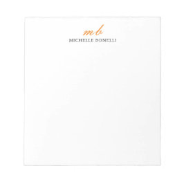 Bloco De Notas Moderno Monograma Profissional Simples Minimalista