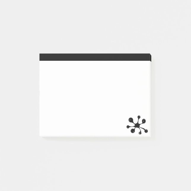 Bloco De Notas Moderno preto e branco elegante (Frente)