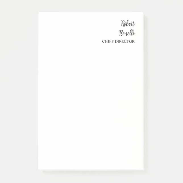 Bloco De Notas Moderno preto e branco minimalista (Frente)